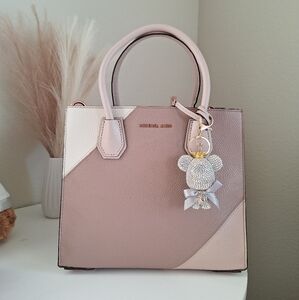 New Michael Kors  Medium Mercer Leather Accordion Messenger Bag free gift $328